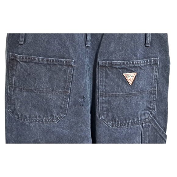 Vintage 90s Guess Overalls Y2K READ Womens Size 4 USA Indigo Blue Denim - Picture 8 of 15